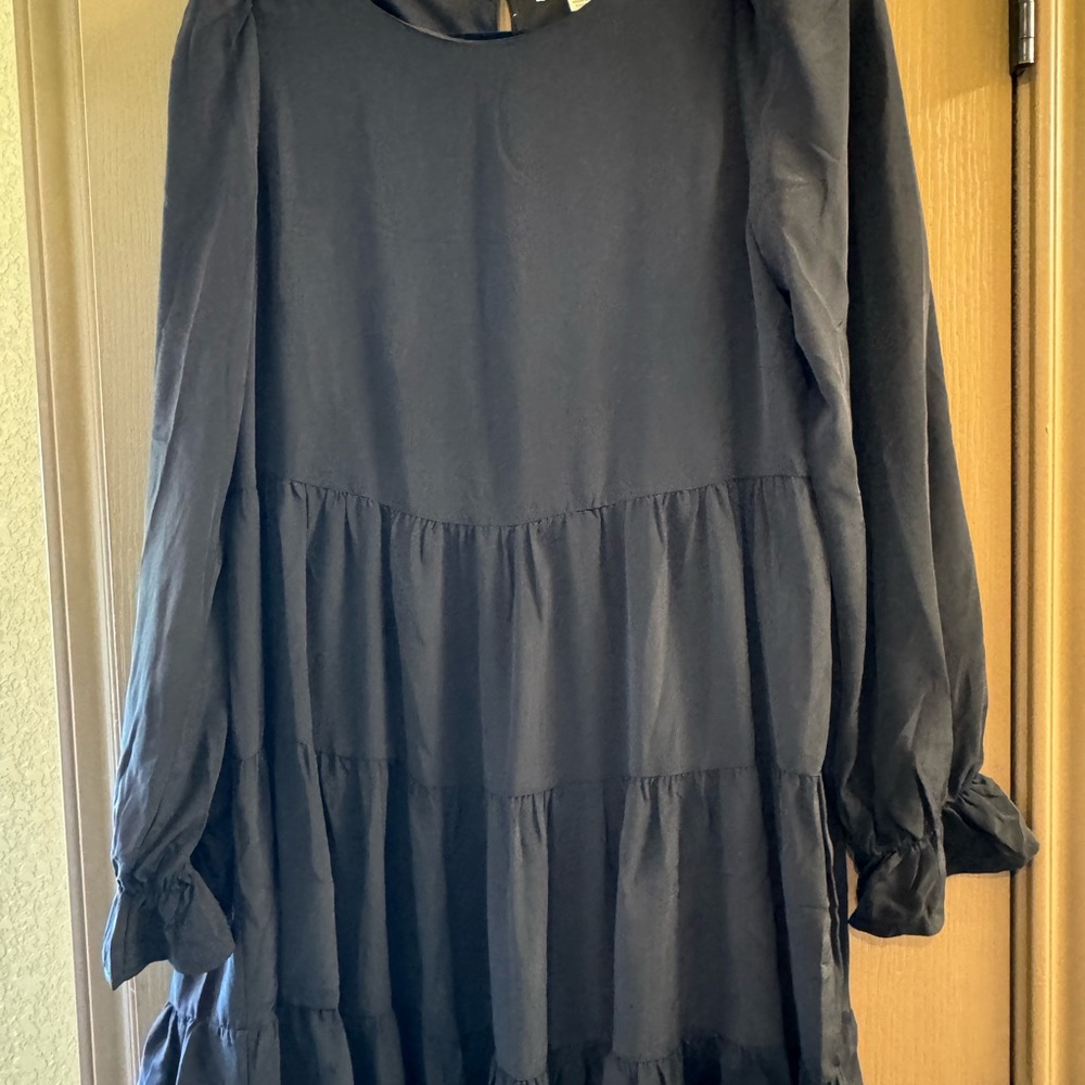 She + Sky Black Satin Dress